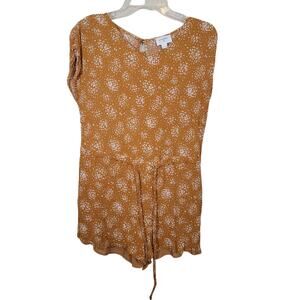 Everly Women's Romper Round Neck Cap Sleeves Adjustable Waist Size Medium